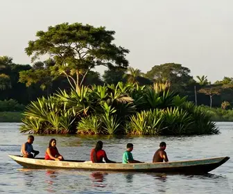 Transporte Fluvial: Barcos de Linha no Rio Arapiuns em Santarém Transporte Fluvial: Barcos de Linha no Rio Arapiuns em Santarém